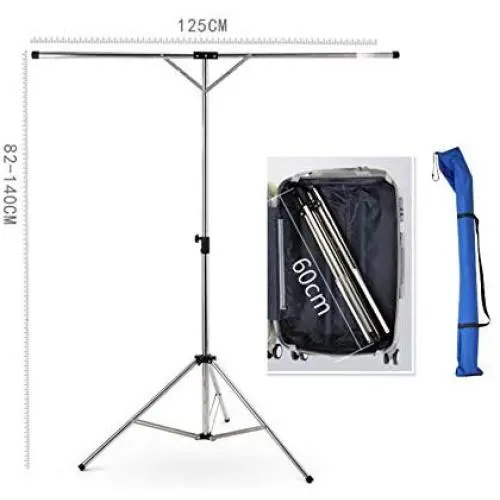 REDHOT Stainless Steel Portable Tripod Hanger Stand Clothes Drying Rack Collapsible Garment Racks Foldable Standing Laundry Racks for Drying Clothes-C 94x15cm(37x6inch)