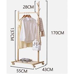 XM ZfgG 3 in 1 Coat Rack Clothes Stand Hat Handbag Hanger Hall Hanging Rod Tree Branches with 5 Hooks and Storage Shelf Universal Wheel Movable (Color : Beige)