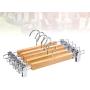 Cabilock Clothes Hanger 5pcs Burlywood Clothing Hanger with Trouser Clamp Domestic Coat Hanger with Stainless Steel Clip