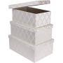 Toys Storage Bins 3-pcs Set - Fabric Decorative Storage Boxes with Lids - Shelf Closet Organizer Basket - Decor Nesting Boxes - Stylish Gift Boxes with Lids, Large/Medium/Small Sizes (Off White) Toys Storage Bins 3-pcs Set - Fabric Decorative Storage Boxes with Lids - Shelf Closet Organizer Basket - Decor Nesting Boxes - Stylish Gift Boxes with Lids, Large/Medium/Small Sizes (Off White)