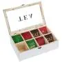 MyGift 8-Compartment Vintage White Wood Tea Bag Storage Boxes with Lid MyGift 8-Compartment Vintage White Wood Tea Bag Storage Boxes with Lid