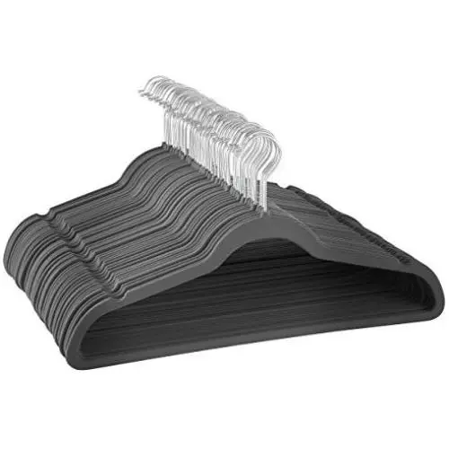 Zober Premium Quality Space Saving Velvet Hangers Strong and Durable Hold Up to 10 Lbs - 360 Degree Chrome Swivel Hook - Ultra Thin Non Slip Suit Hangers, Grey - 50 Pack Zober Premium Quality Space Saving Velvet Hangers Strong and Durable Hold Up to 10 Lbs - 360 Degree Chrome Swivel Hook - Ultra Thin Non Slip Suit Hangers, Grey - 50 Pack