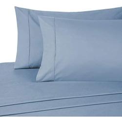 Pinzon 300 Thread Count Organic Cotton Bed Sheet Set - California King, Flint Blue