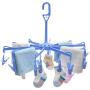 Plastic Foldable Underwear Hanging Dryer Clothes Clips Hanger Drying Rack (Blue)