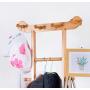 Q_Entryway Furniture Bamboo Coat Rack Floor Hanger Creative European Clothes Rack Living Room Bedroom Solid Wood Floor Hanger Hall Trees