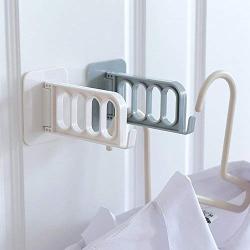 Grey990 Home Wall Mount Self-Adhesive Foldable Clothes Hanger Organizer Rack Hook Holder Apricot