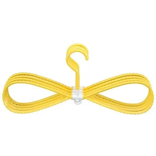 EvaroFly Multipurpose Drying Quickly Folding Hanger, Plastic No Trace Rotatable Clothes Hanger, Wet and Dry Dual Use -Yellow 10 Pcs