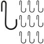 WALLNITURE Multipurpose S Shape Utility Hooks Stainless Steel Black 3.5 Inches Set of 10