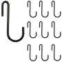 WALLNITURE Multipurpose S Shape Utility Hooks Stainless Steel Black 3.5 Inches Set of 10 WALLNITURE Multipurpose S Shape Utility Hooks Stainless Steel Black 3.5 Inches Set of 10