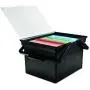 ADVANTUS Companion Letter/Legal Portable Plastic File Box, Includes Lid and Handles, 17 x 14 x 11 Inches, Black (TLF-2B)