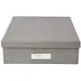 Bigso Oskar Fiberboard Label Frame Document Letter Box, 3.3 x 10.2 x 13.8 in, Grey
