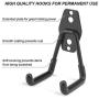 Dirza Utility Hooks Wall Mount Tool Holder U-Hooks for Home Garage Storage Organizer Garden Tools Shovels Rake Stroller Ladder Black 5 Pack