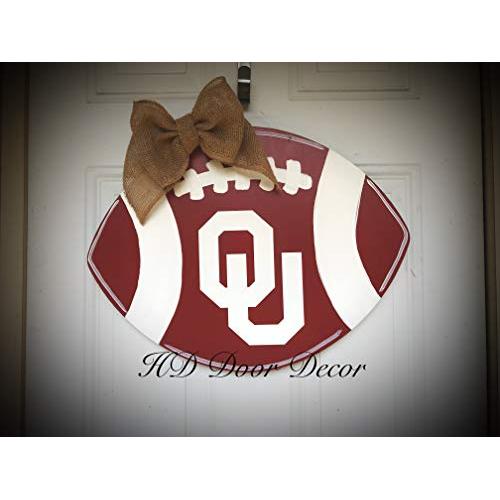 Oklahoma Sooners football door hanger wreath Oklahoma Sooners football door hanger wreath