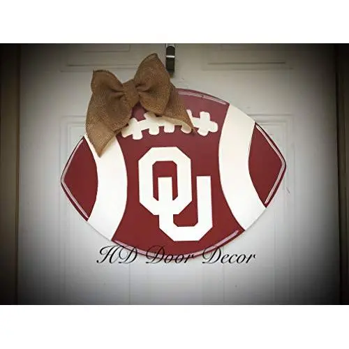 Oklahoma Sooners football door hanger wreath