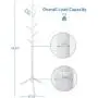Clewiltess Wooden Tree Coat Rack Stand, 8 Hooks Super Easy Assembly, Hallway/Entryway Coat Hanger Stand for Clothes, Suits, Accessories (White)