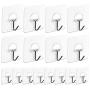 Adhesive Hooks, 16 Pack Adhesive Wall Hooks Clear Heavy Duty Hooks (7.2cm x 7.2cm) for Kitchen Bathroom Door Ceiling Hanger 22 Pound/10 KG by AUSTOR