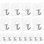 Adhesive Hooks, 16 Pack Adhesive Wall Hooks Clear Heavy Duty Hooks (7.2cm x 7.2cm) for Kitchen Bathroom Door Ceiling Hanger 22 Pound/10 KG by AUSTOR Adhesive Hooks, 16 Pack Adhesive Wall Hooks Clear Heavy Duty Hooks (7.2cm x 7.2cm) for Kitchen Bathroom Door Ceiling Hanger 22 Pound/10 KG by AUSTOR