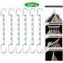 6pcs Multi-Port Support Clothes Hanger Multifunctional Clothes Drying Rack Metal Hangers Decoration Organizer Storage Rack for Space Saving