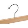 Nature Smile Solid Lotus Wood Deluxe Wooden Pants Hangers Bottom Hanger Jeans Hanger Skirt Hanger with 2-Adjustable Clips Anti-rust Hook Pack of 10 (Natural)