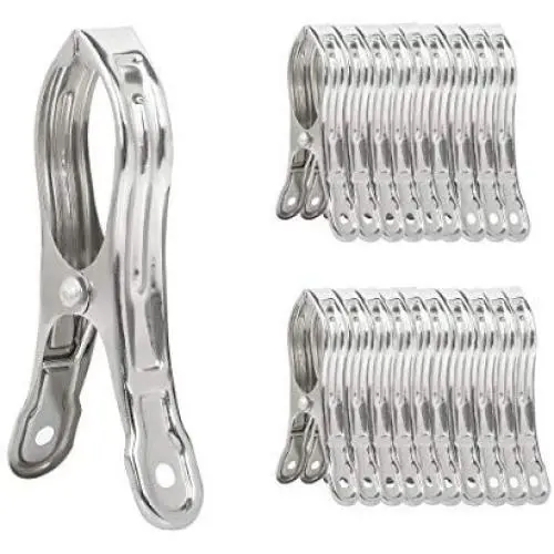 BAOEF Towel Clips,20 Packs Stainless Steel Heavy Duty Utility Clips,Clothing Peg Clamp,Clothespin Hanger for Photos, Quilt, Jeans, Pants, Windproof,3.5 Inch BAOEF Towel Clips,20 Packs Stainless Steel Heavy Duty Utility Clips,Clothing Peg Clamp,Clothespin Hanger for Photos, Quilt, Jeans, Pants, Windproof,3.5 Inch