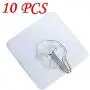 Ouniman 10 PCS Strong Adhesive Wall Hooks,Transparent Seamless Hooks Utility Towel Bath Ceiling Hooks Sticky Hooks Hanger for Clothes Robes Towels Keys Bag Ladles Bathroom Kitchen (Transparent(10pcs))