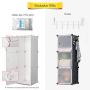GEORGE&DANIS Portable Wardrobe Closet Plastic Dresser Bedroom Armoire DIY Cube Storage Organizer, White, 18 inches Depth, 2x4 Tiers