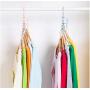 10pcs Random Color Coat Hangers for Clothes Creative Rotating Handle 5-Hole Windproof Hanger Baby Kids Wardrobe Classification