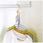 10pcs Random Color Hangers for Clothes Windproof Hanger Fixed Holder Buckle Household Anti-Slip Clothes Hanger Plastic 5 Circle Hanger Organizer
