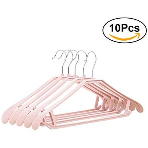 10pcs Random Color Anti-Skid Clothes Hangers, Suit Hangers Shirts Sweaters Dress Hanger Hook Drying Rack