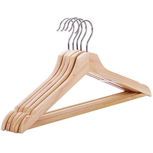 Yuqianjin Wooden Suit Hangers, Space Saving Clothes Hangers 10-Pack (Color : 5pcs)