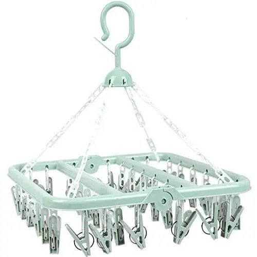Cleaning Cloth 36 Clips Folding Clothes Hanger Children Adults Clothes Dryer Windproof Socks Underwear Plastic Drying Rack for Kitchen Cleaning Cloth 36 Clips Folding Clothes Hanger Children Adults Clothes Dryer Windproof Socks Underwear Plastic Drying Rack for Kitchen