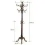 European Style Solid Wood Coat Racks Indoor Landing Bedroom Hangers Modern Assembly Home Clothes Hanger 180cm ( Color : Brown )