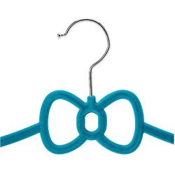 10pcs Random Color Velvet Clothes Hangers Bowknot Velvet Coat Hanger Non-Slip Flocking Hangers