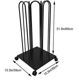 YGLight Hanger Clothes Hangers Cart Hold Hanger Storage Stand Smooth Anti-Rust Stacker Swivel Casters Easy Movement Iron, Wood (Color : Black)