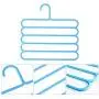5 Layers Non-Slip Multifunctional Clothes Hangers Pants Storage Hangers Cloth Rack Multilayer Storage Scarf Rack Hanger 5pcs Random Color