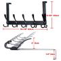 Over the Door Hanger 5 Tri Hooks, Stainless Steel Heavy Duty Over the Door Hook for Clothes, Over the Door Towel Rack for Bathroom, Black