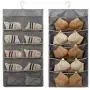 Closet Hanging Organizer with Mesh Pockets, Dual Sided Wall Shelf Wardrobe Organizers, Space Saver Storage Bags Oxford Cloth with Metal Hanger for Bra Underwear Underpants Socks (Blue, 10+5)