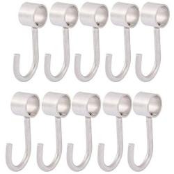 Rannb 10Pcs Stainless Steel Wardrobe Bathroom Clothes Coat Towel Hook Hanger for 16mm/0.62 inch Dia Rod Tube