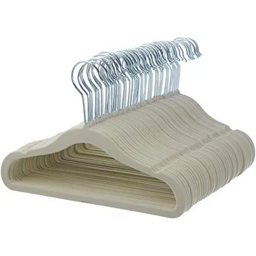 AmazonBasics Baby Kids Velvet Clothes Hangers, 50-Pack, Beige (Renewed) AmazonBasics Baby Kids Velvet Clothes Hangers, 50-Pack, Beige (Renewed)