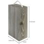 MyGift 2-Bottle Vintage Grey Wine Storage Boxes with Locking Latch & Rope Handle