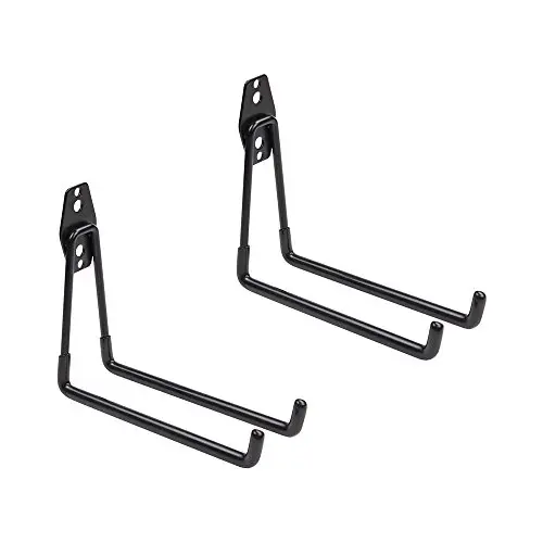 WINSOON Heavy Duty Double Utility Garage Hooks Wall Mount Hook Set Tool Tack Storage (2 x Large U Shape, Black) WINSOON Heavy Duty Double Utility Garage Hooks Wall Mount Hook Set Tool Tack Storage (2 x Large U Shape, Black)