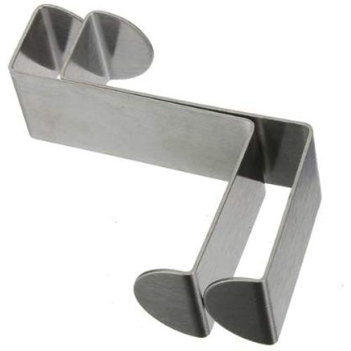 Stainless Steel Over Door Hooks Kitchen Towel Clothes Hanger Holder (2)