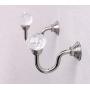 1 Pair(2Pcs) Retro Crystal Wall Window Decorative Curtain Drapery Tieback Hanger Holdbacks Clip Ring Rod Wall Bracket Hook Hanger Holder for Curtain Clothes Hat Coat Shoulder Bag Towel(Silver)