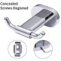 HomGif Double Towel Robe Hook Dual Clothes Hanger Holder Heavy Duty Wall Mounted for Bathroom Shower Kitchen Polished Chrome