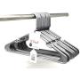 LLi Standard Plastic Hangers, Full Size 16 inch x 9 inch, Durable, Notched - Platinum Grey or Classic White in 12, 18 or 36-Pack (18, Platinum Grey)