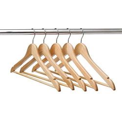 Ezihom Gugertree Solid Wooden Suit Hangers, Coat Hangers, Wood Clothes Hanger, Natural Finished, 10 Pack