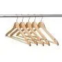 Ezihom Gugertree Solid Wooden Suit Hangers, Coat Hangers, Wood Clothes Hanger, Natural Finished, 10 Pack
