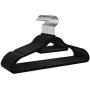 Ommani Velvet Hangers, Non Slip Clothes Hangers Heavy Duty Durable Space Saving with 360 Degree Swivel Chrome Hook Accessory Bar, Velvet Suit Hangers for Coat Skirt Shirt Pants Dress - 20 Pack Black