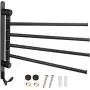 MDtool Wall Mounted Swing Out Towel Bar Oil Rubbed Bronze Bath Towel Rack 4 Arm Bathroom Swivel Towel Hanger Folding Bathrobe Storage Organizer Space-Saving Bath Towel Holder with Hooks & Screws