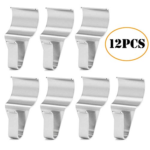 Vinyl Siding Hooks (12 Pack), Heavy Duty Stainless Steel Low Profile No-Hole Hanger Hooks